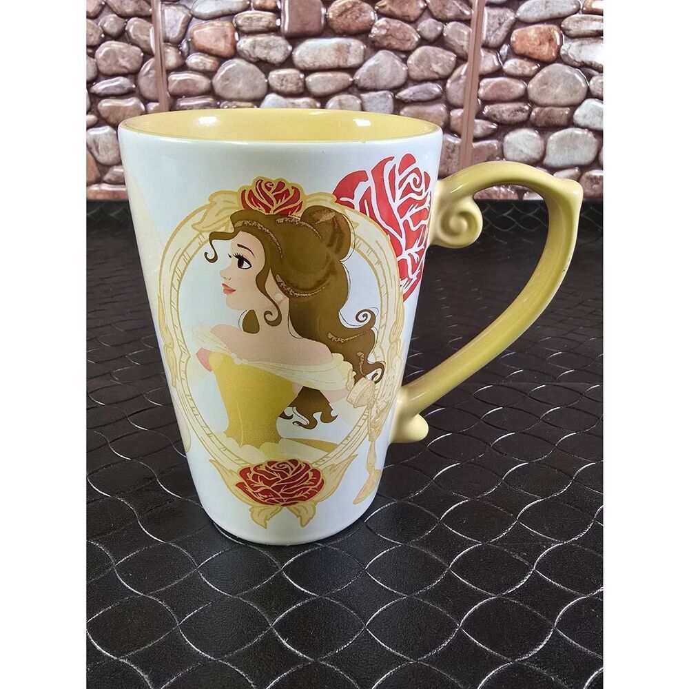 Disney Store Princess Belle Coffee Mug Gold 2016